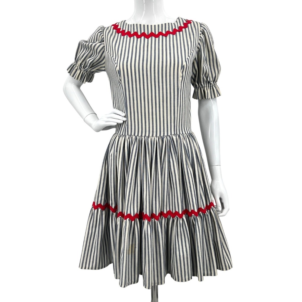 Vintage 50s‎ Handmade Square Dance Dress Rockabilly Swing Cottage Retro Upcycled